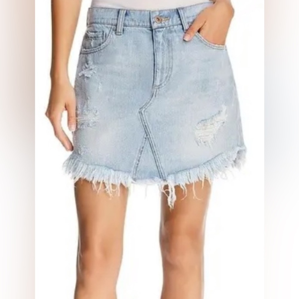 Pistola distressed denim skirt 25